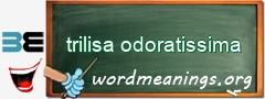 WordMeaning blackboard for trilisa odoratissima
